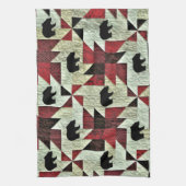 ブラックベアラキルト キッチンタオル (縦)