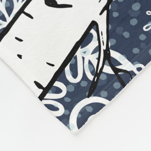 ブラックベアーインウィンター樺の木フォレストフリースブランケット フリースブランケット (角)