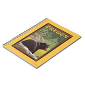 ブラックベアーインフォレストシーンヴィンテージ旅行 ノートブック (左側)