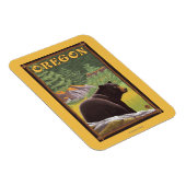 ブラックベアーインフォレストシーンヴィンテージ旅行 マグネット (右側)