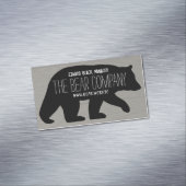 ブラックベアーシルエットカントリーワイルドライフキャンプ場 マグネット名刺 (インサイチュ)