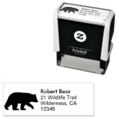 ブラックベアーシルエットワイルドライフ差出人住所 セルフインキングスタンプ (インサイチュ)