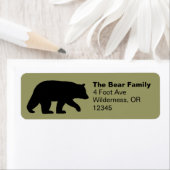 ブラックベアーシルエット差出人住所ラベル ラベル (インサイチュ)
