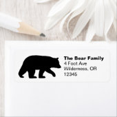 ブラックベアーシルエット差出人住所ラベル ラベル (インサイチュ)