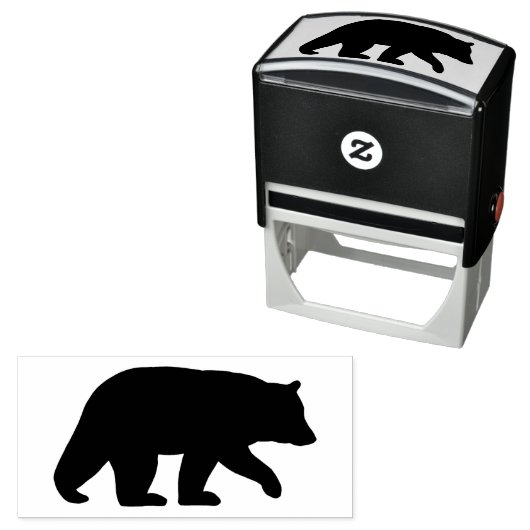ブラックベアーシルエット野生動物野生動物 セルフインキングスタンプ (インサイチュ)