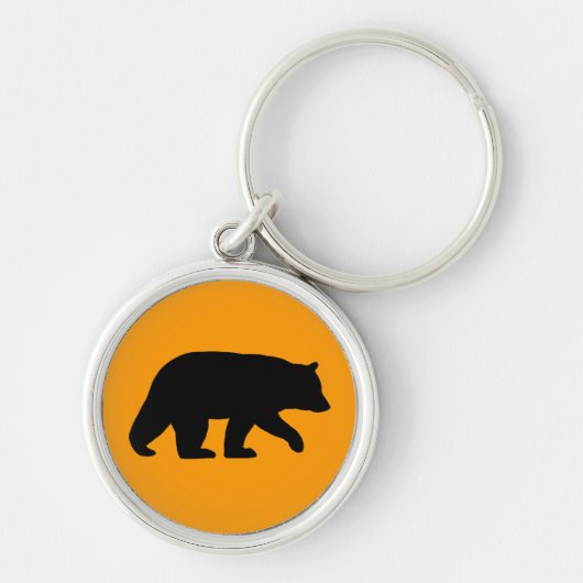 ブラックベアーシルエット キーホルダー (正面)