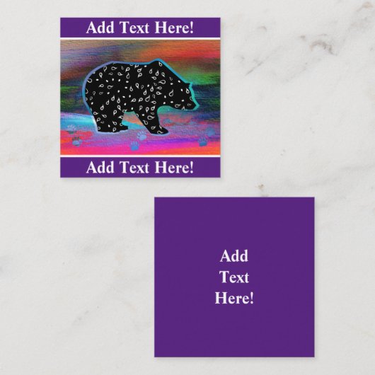 ブラックベアースピリット北部光カラーズスクエアバス スクエア名刺 (正面/裏面)