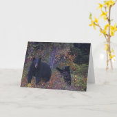 ブラックベアーズワイルドライフグリーティングカード カード (黄色い花)