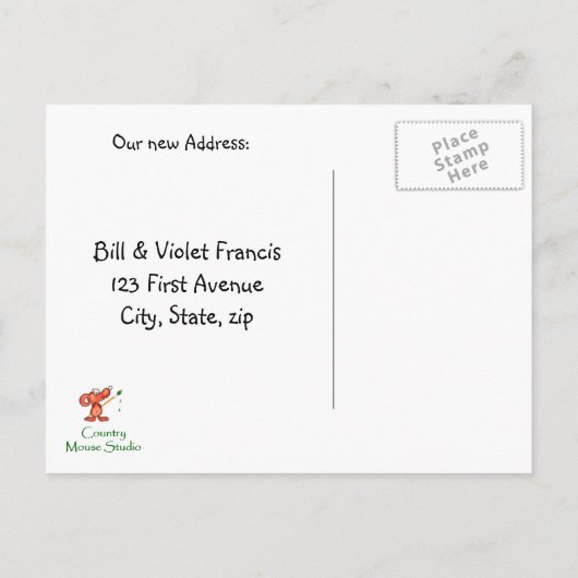 ブラックベアーファミリー動物自然アドレス新しいホーム 案内ポストカード (裏面)