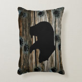 ブラックベアーブラックベアーズポーズウッド素朴 アクセントクッション (正面(垂直))