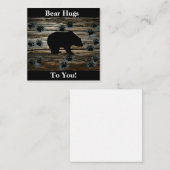 ブラックベアーブラックベアーズポーズウッド素朴 ノートカード (正面/裏面)