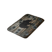 ブラックベアーブラックベアーズポーズウッド素朴 バスマット (アングル)