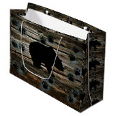 ブラックベアーブラックベアーズポーズウッド素朴 ラージペーパーバッグ (正面アングル)