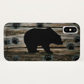 ブラックベアーブラックベアーズポーズウッド素朴 Case-Mate iPhoneケース (裏面(横))