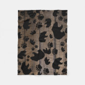 ブラックベアーブラックベアーズポーズ フリースブランケット (正面)