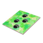 ブラックベアーポープリントグリーンウォーター色 タイル (側面)