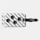 ブラックベアーポープリントホワイトグレーストライプカラー ラゲッジタグ (裏面横)