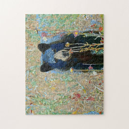 ブラックベアーモザイクパターンプリント ジグソーパズル