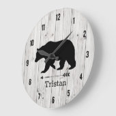 ブラックベアーロ素朴ッジファームハ動揺してウス ラージ壁時計 (傾斜)