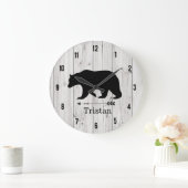 ブラックベアーロ素朴ッジファームハ動揺してウス ラージ壁時計 (ホーム)