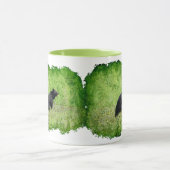 ブラックベア歩くイングラスアート マグカップ (中央)