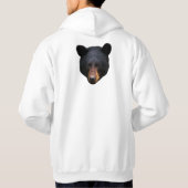 ブラックベア顔野生動物 – サポーターフード付きスウェットシャツ パーカ (裏面)