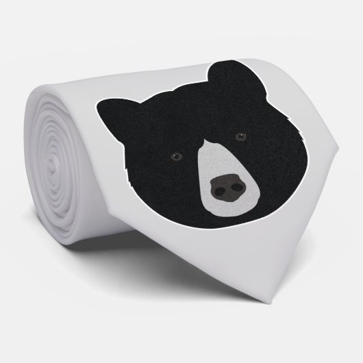 ブラックベア顔 ネクタイ (ロール)