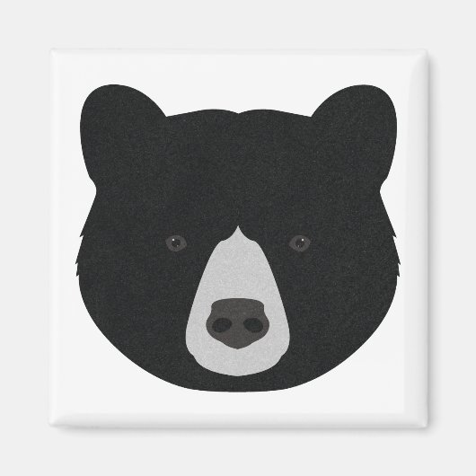 ブラックベア顔 マグネット (正面)