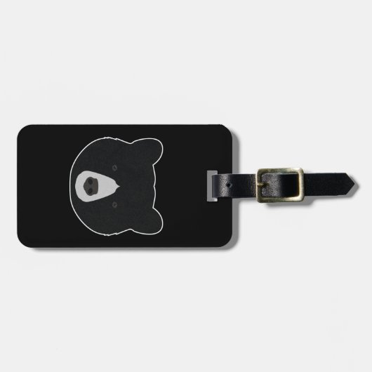 ブラックベア顔 ラゲッジタグ (正面横)