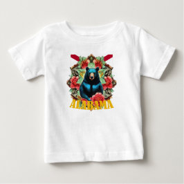 ブラックベア、サザンカとアジサイ アラバマ州 ベビーTシャツ