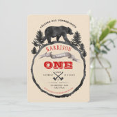 ブラックベア&ランバージャック誕生日招待状 招待状 (スタンド正面)