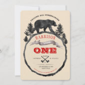 ブラックベア&ランバージャック誕生日招待状 招待状 (正面)
