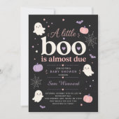 ブラックベイビーシャワー A Little Boo Is Due 招待状 (正面)
