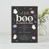 ブラックベイビーシャワー A Little Boo Is Due 招待状 (スタンド正面)