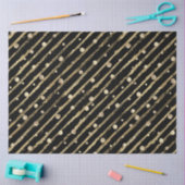 ブラックベエレガントルベット金ゴールドストライプズドットラグジュアリー 薄葉紙 (クラフト)