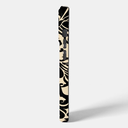 ブラックベクトルダマスクヴィンテージ女の子らしい女の子 Case-Mate iPhoneケース (裏面 / 左)