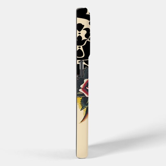 ブラックベクトルダマスクヴィンテージ女の子らしい女の子 Case-Mate iPhoneケース (裏面 / 右)