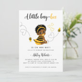 ブラックベビーガールビーベビーシャワー招待状 招待状 (スタンド正面)