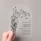 ブラックベビーズブレスアーチ結婚ーズ アクリル招待状 (インサイチュ (ポータブル))