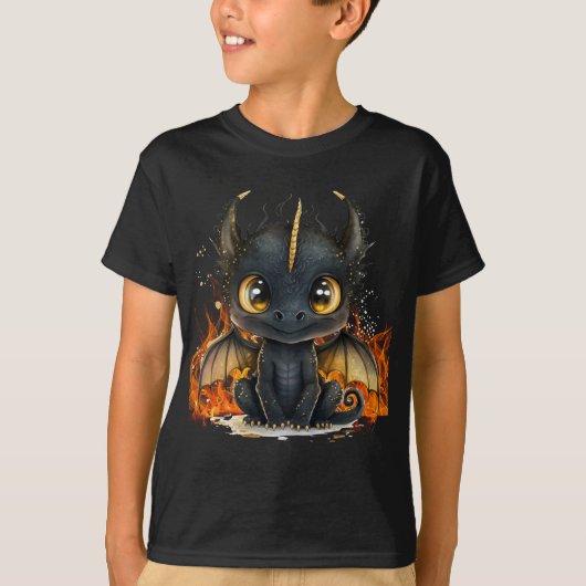 ブラックベビードラゴン火 Tシャツ (正面)