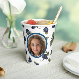 ブラックベリカスタムーの写真と名前の紙 紙コップ