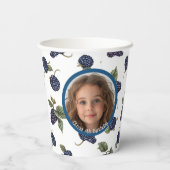 ブラックベリカスタムーの写真と名前の紙 紙コップ (裏面)