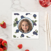 ブラックベリカスタムーの写真と名前紙プレート スタンダードカクテルナプキン (インサイチュ)