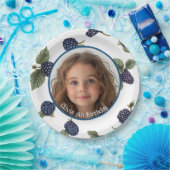 ブラックベリカスタムーの写真と名前紙プレート ペーパープレート (パーティー)