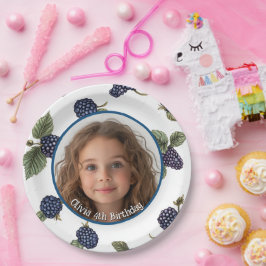 ブラックベリカスタムーの写真と名前紙プレート ペーパープレート