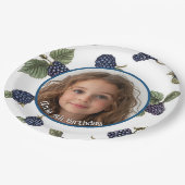 ブラックベリカスタムーの写真と名前紙プレート ペーパープレート (アングル)