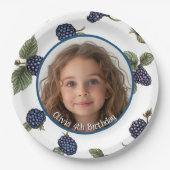 ブラックベリカスタムーの写真と名前紙プレート ペーパープレート (正面)