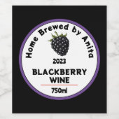 ブラックベリモダンーワインボトル ワインラベル (シングルラベル)