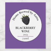 ブラックベリモダンーワインボトル ワインラベル (シングルラベル)