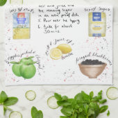 ブラックベリーおよびAppleは図解入りの、写真付きのなレシピを砕きます キッチンタオル (折り畳み)